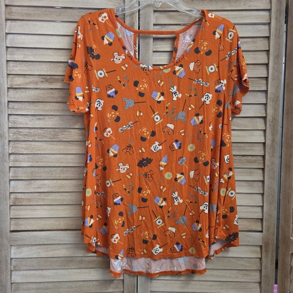 Disney Parks Halloween Shirt Candy Treats Snacks 2020 Orange Large Relaxed Fit